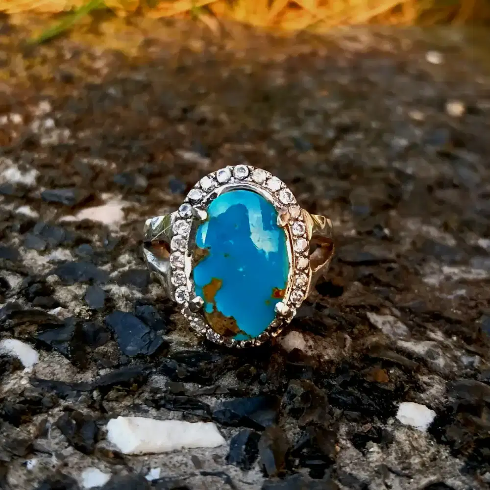 Cincin perak wanita pirus persia 03