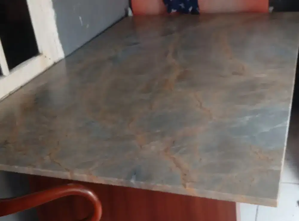 Marmer Granit antik Ukuran 150x100, Tebal 2cm, Tinggi meja 73cm.