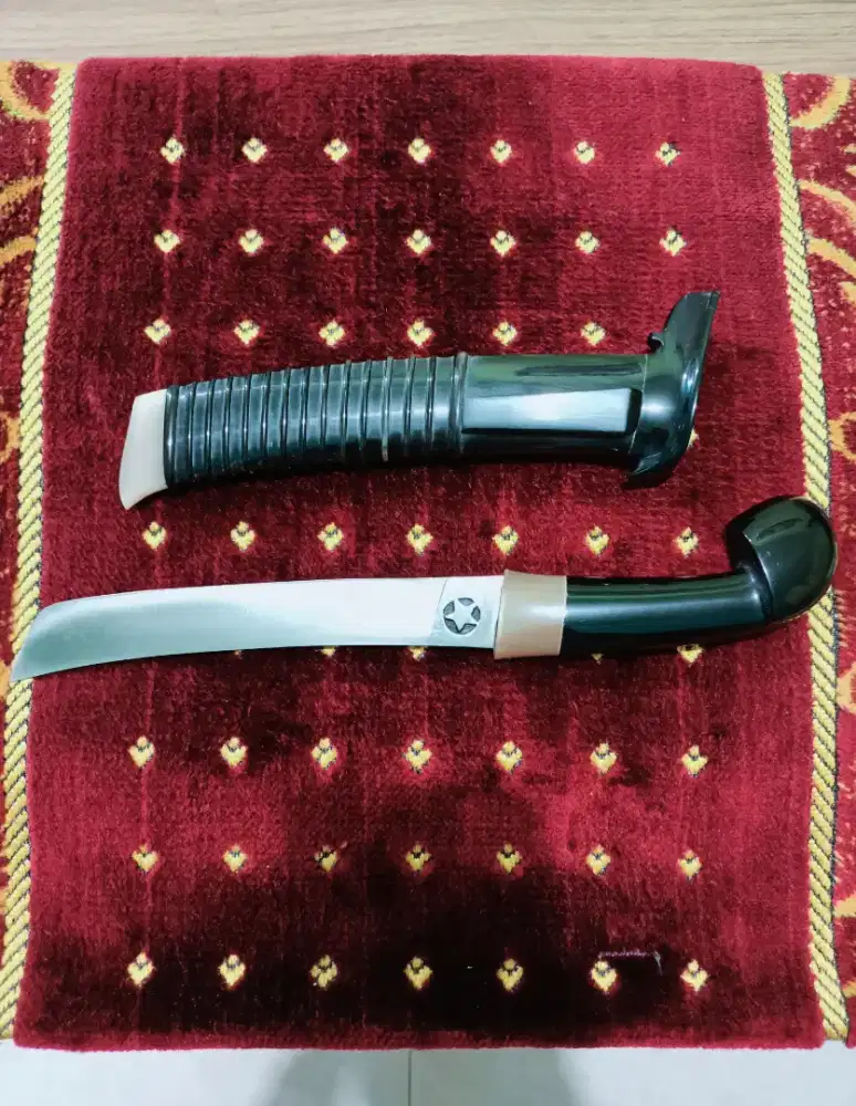 Golok Jawara Kopak Rawing Tanduk Kebo Hitam Variasi Tanduk Bule K110