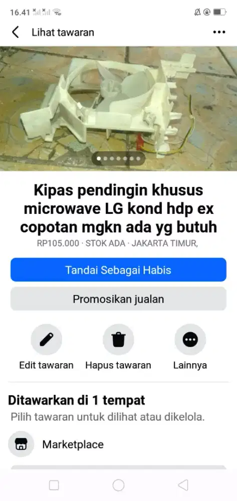 Kipas pendingin khusus microwave LG kond hdp ex copotan mgkn perlu