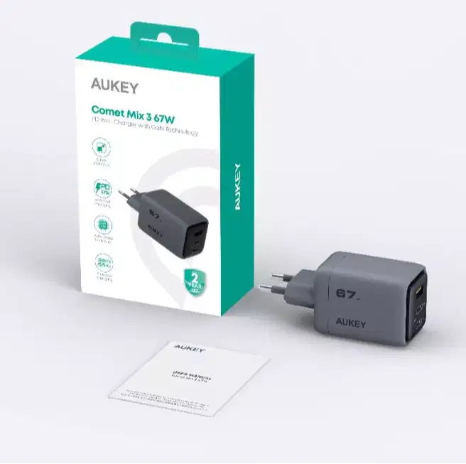 AUKEY Kepala Charger Type C 67W GAN III PD 3.0 PPS Super Fast Charging