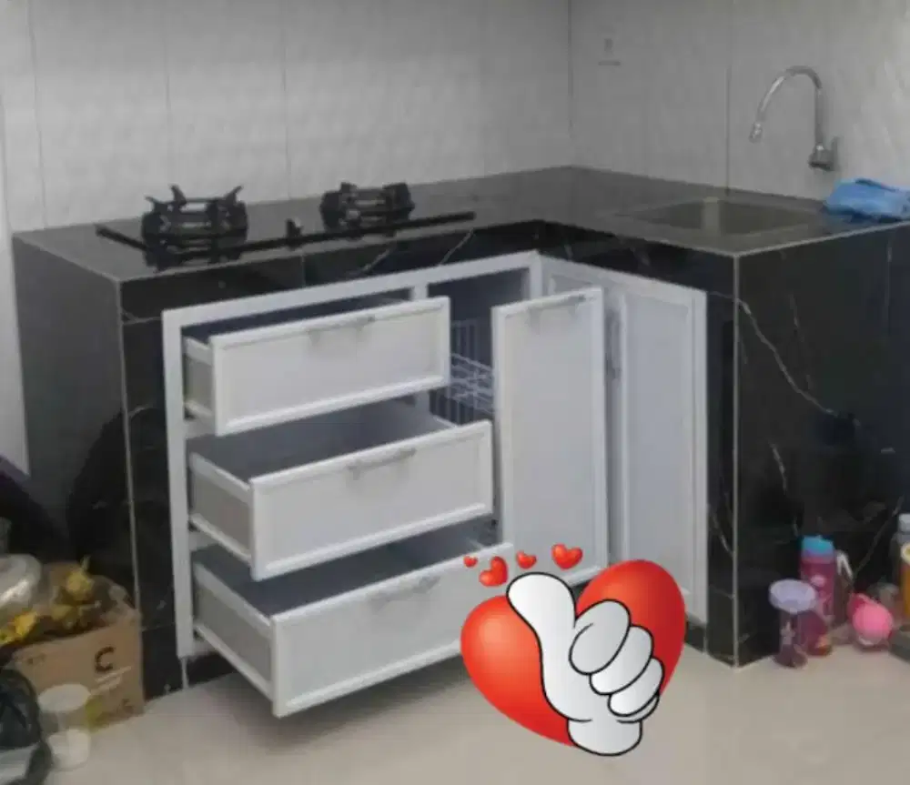 Kitchen set bahan aluminium acp anti rayap anti keropos kuat api kokoh