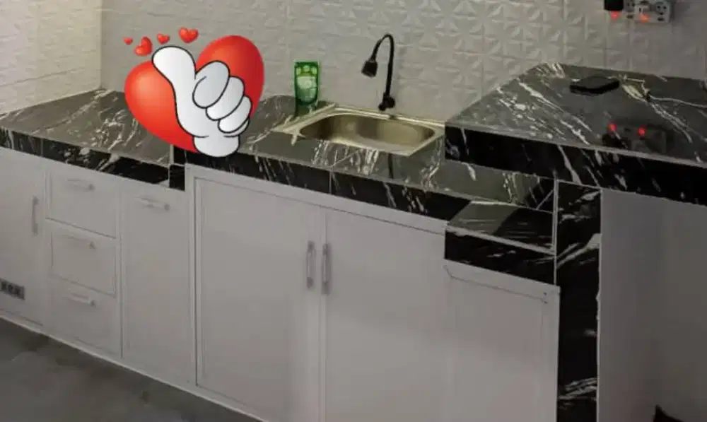 Kitchen set bahan aluminium acp anti rayap anti keropos kuat api kokoh