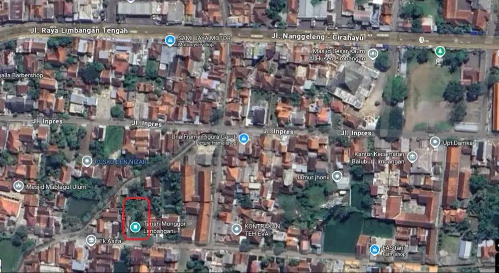 Tanah darat SHM di Monggor, Limbangan Tengah, Blubur Limbangan, Garut.