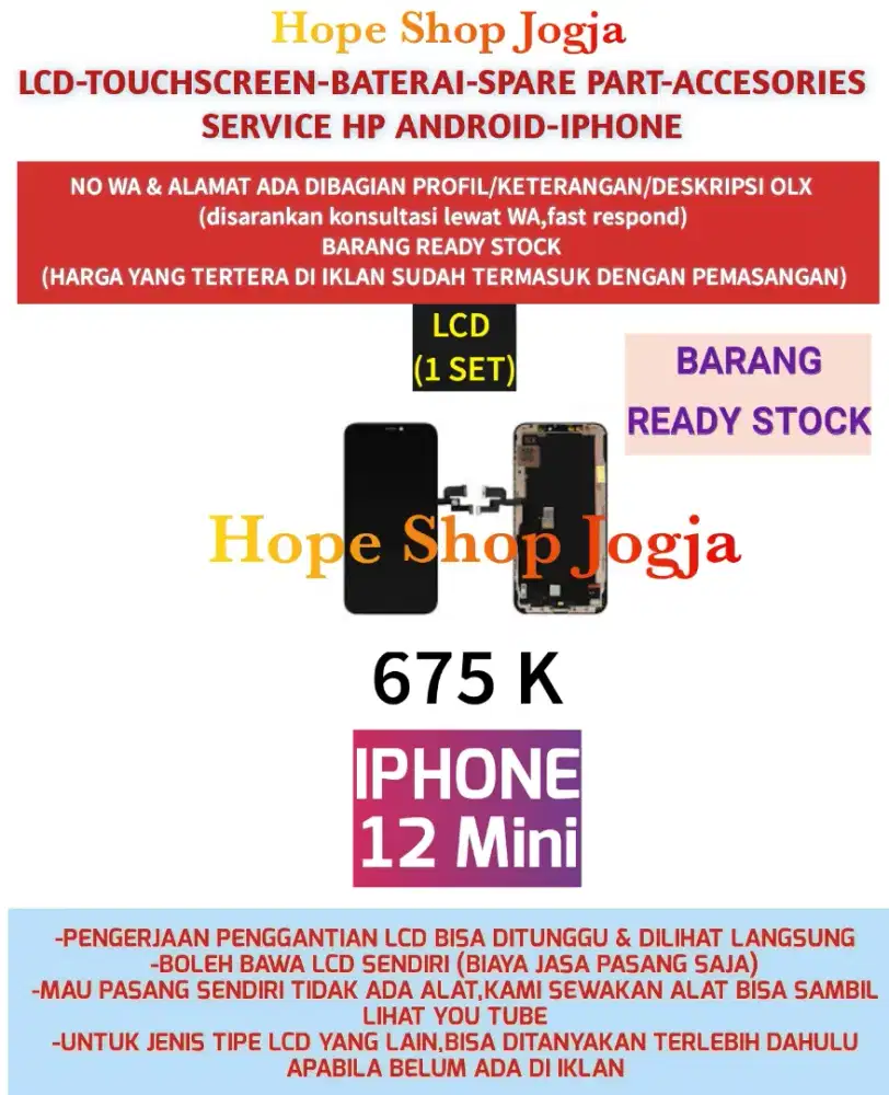 Service Iphone-Ganti Touchscreen-Baterai-LCD Iphone 12 Mini