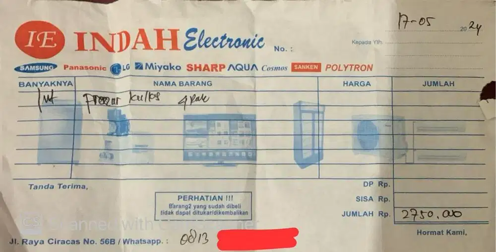 Jual kulkas Aqua SF4