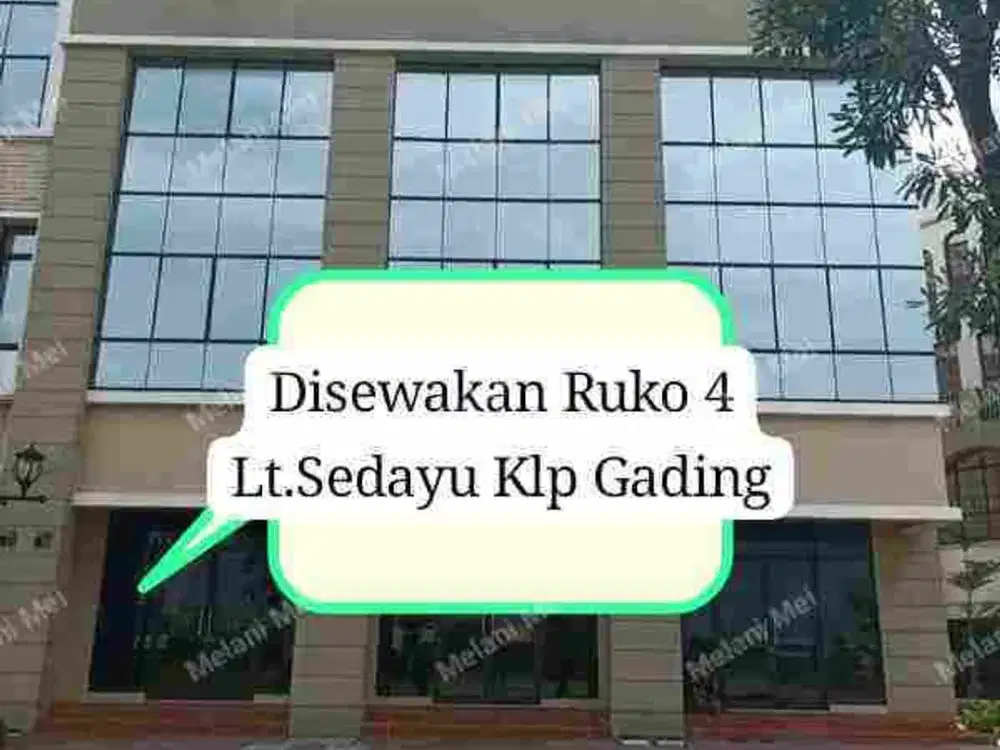 Disewakan Ruko 4 Lantai Sedayu City Kelapa Gading