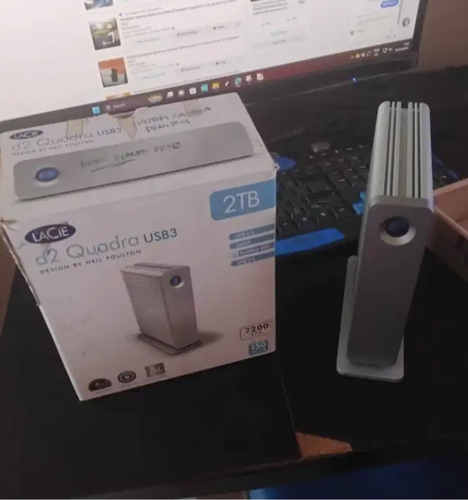 Harddisk external lacie d2 quadra usb 3.0 2 tb garansi off mulus