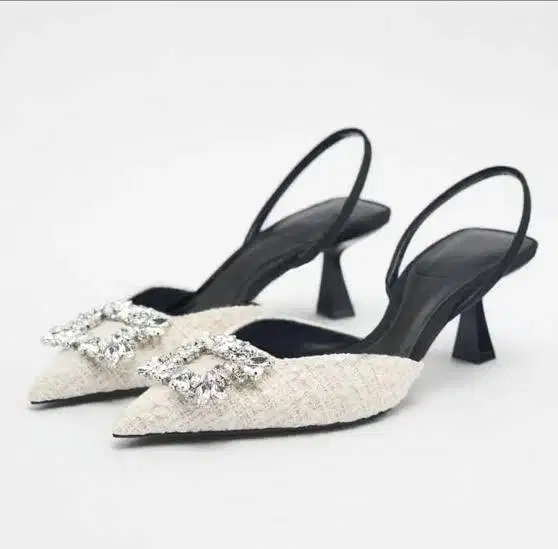 Zara Tweed Kitten Heels