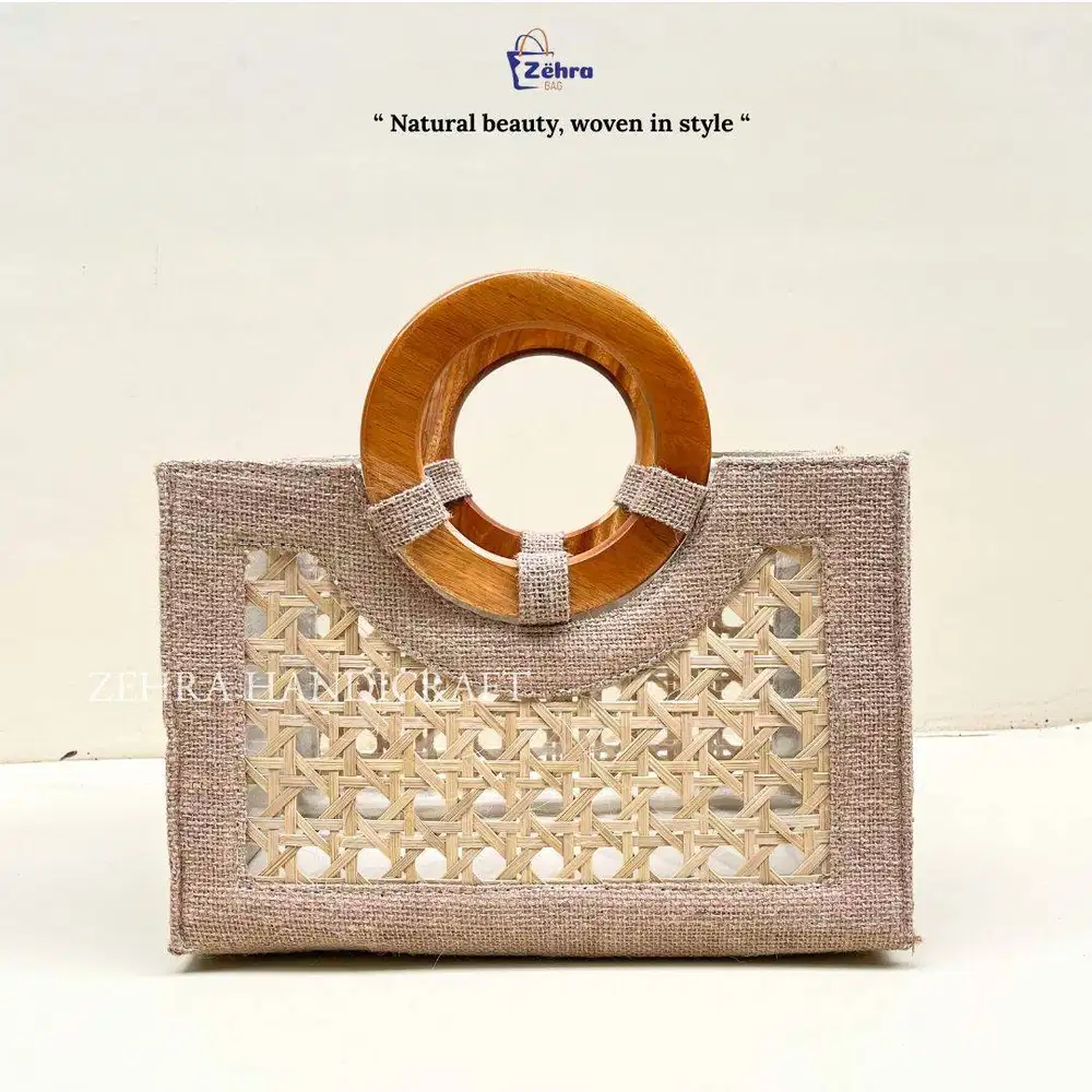 Tas Goni Kombinasi Anyaman Bambu Mika | Tas Hampers | Tas Souvenir