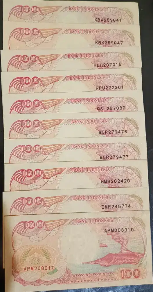 seratus rupiah th 92 perahu phinisi 10 lbr