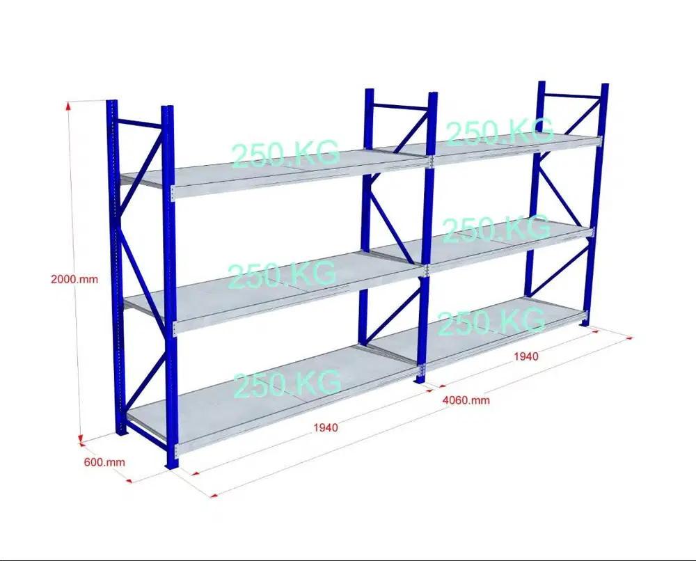 Rak Light Duty (Custom) H. 2000 x L. 2000 x W. 600 mm