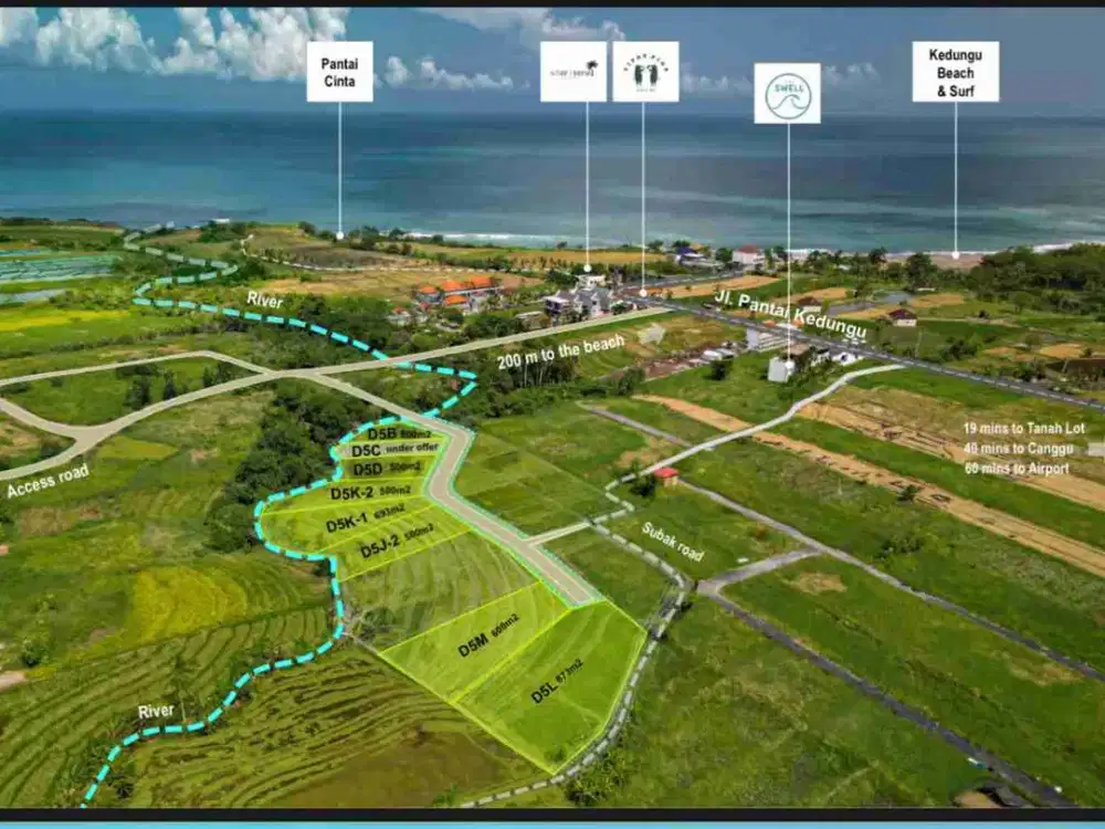 Jual tanah kapling di Pantai Kedungu