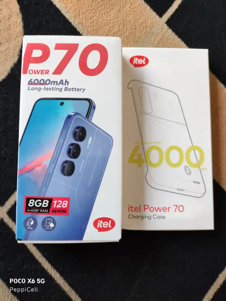 Itel Power 70 4+4GB/128 GB Baterai 6.000 mAh + Free Charging Case