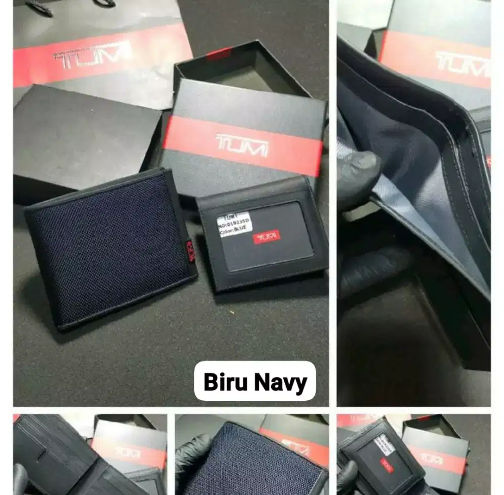 Dompet Tumi lipat pendek black or navy dompet pria