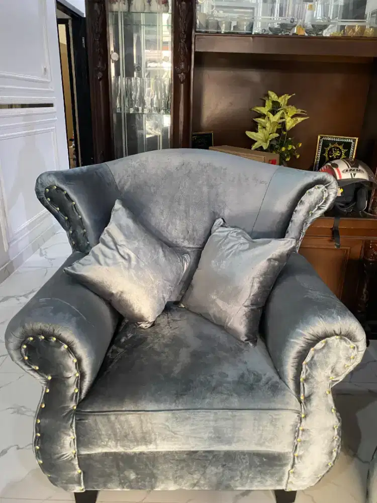 Sofa service ganti kain + tambah busa ganti kaki