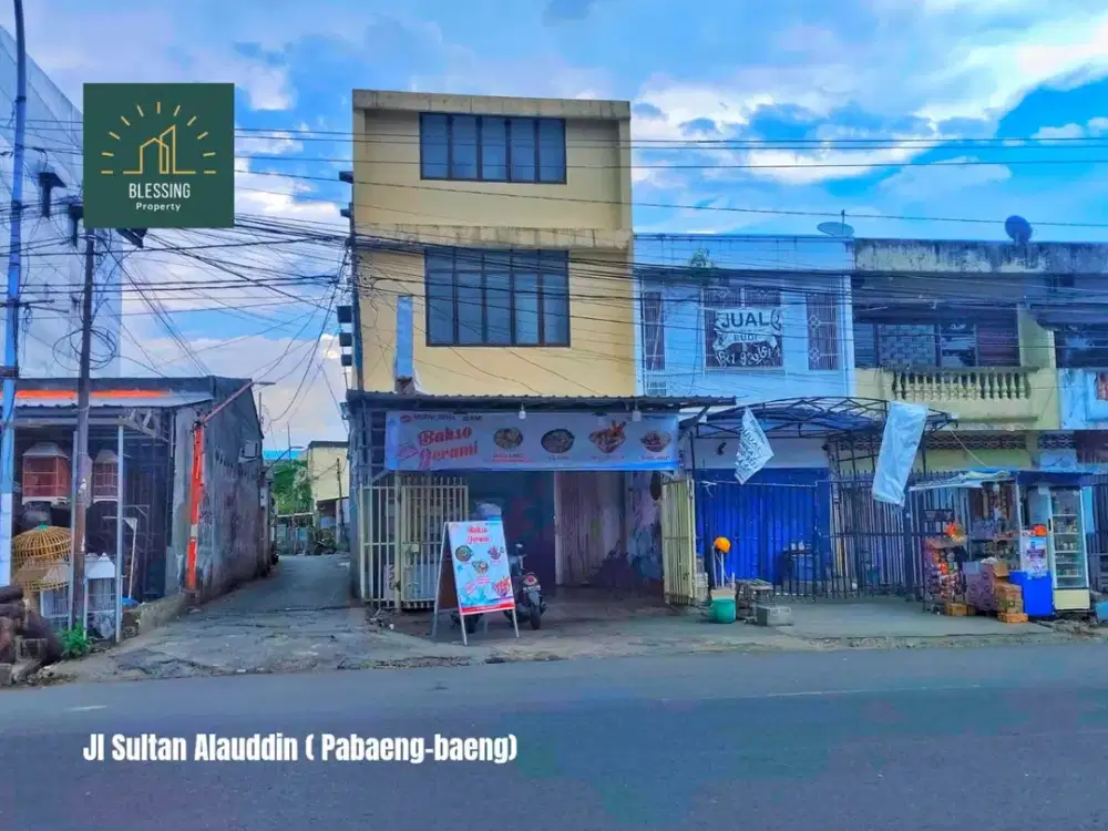 Ruko lebar 6 dekat pasar di Poros Alaudin Makassar