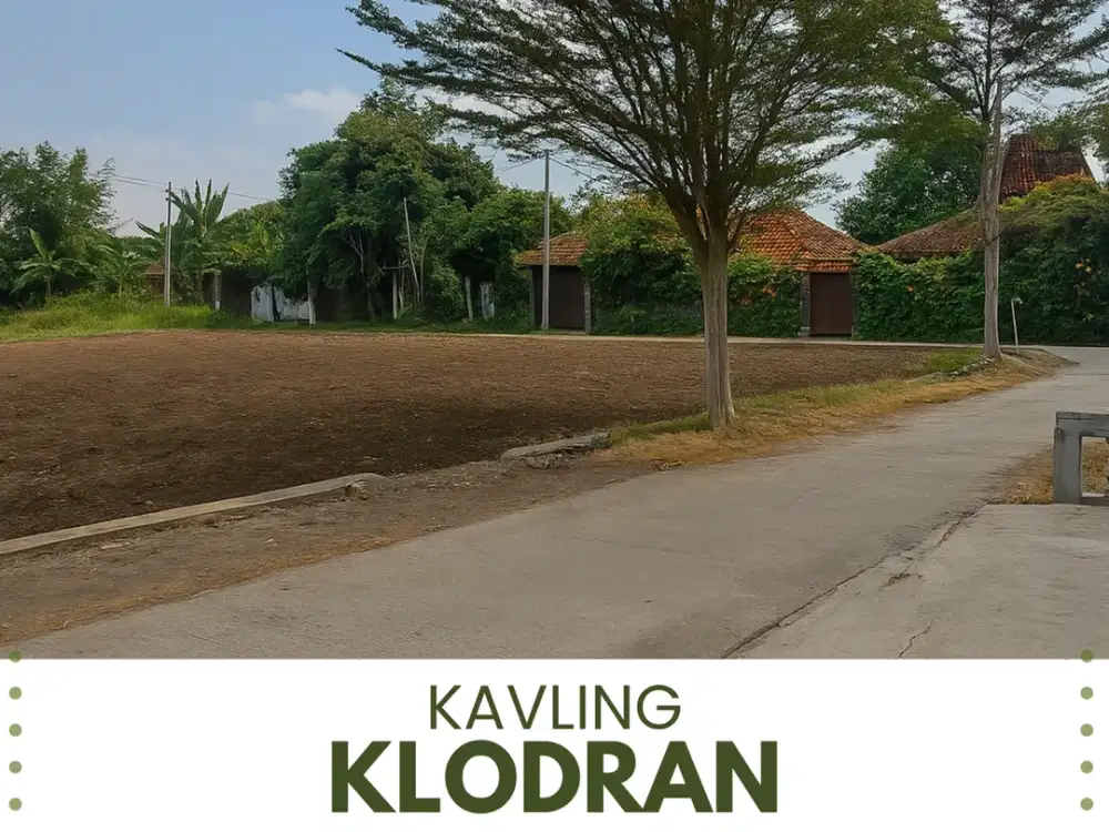 Tanah Klodran SHM 4,5Jt/m Hanya 3 Menit Pintu Tol Klodran