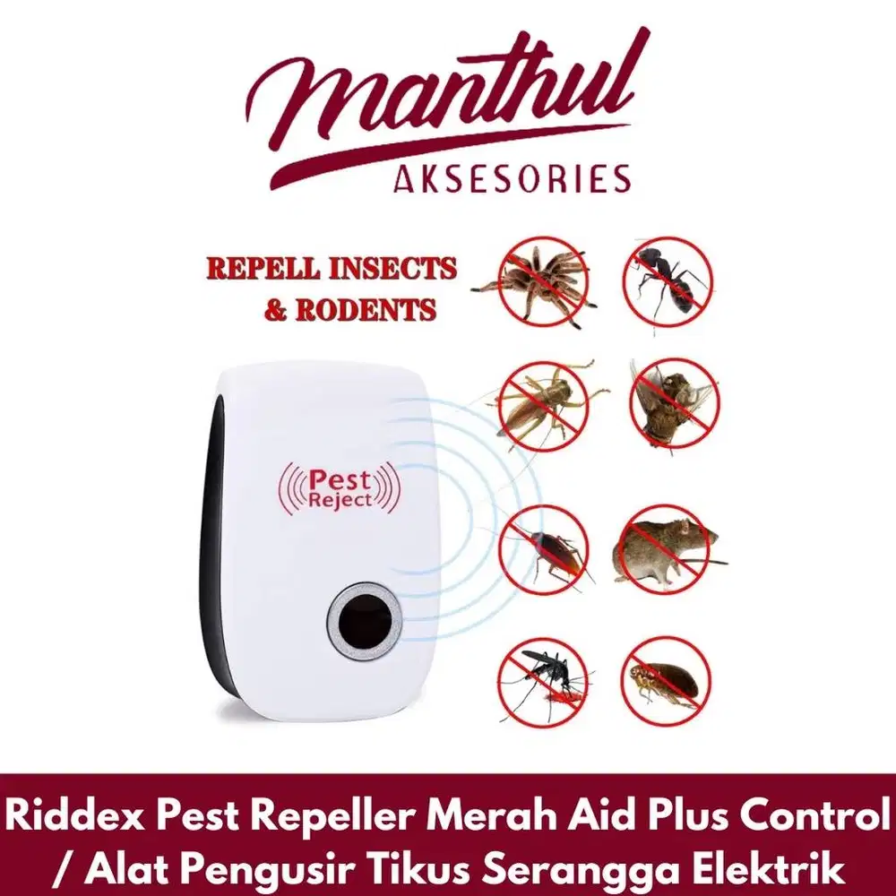 Riddex Pest Repeller Merah Aid Plus Control / Alat Pengusir Tikus Sera