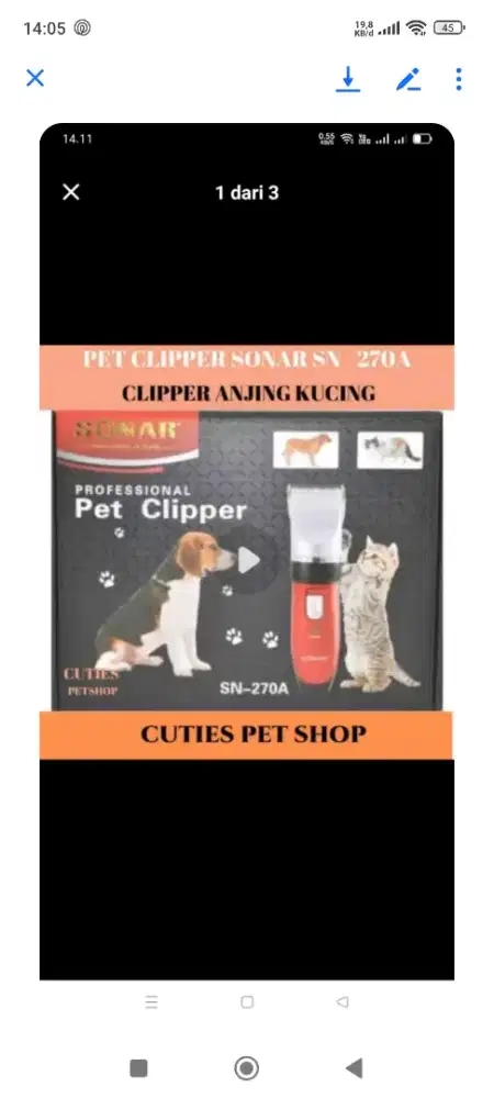 Alat cukur kucing & anjing