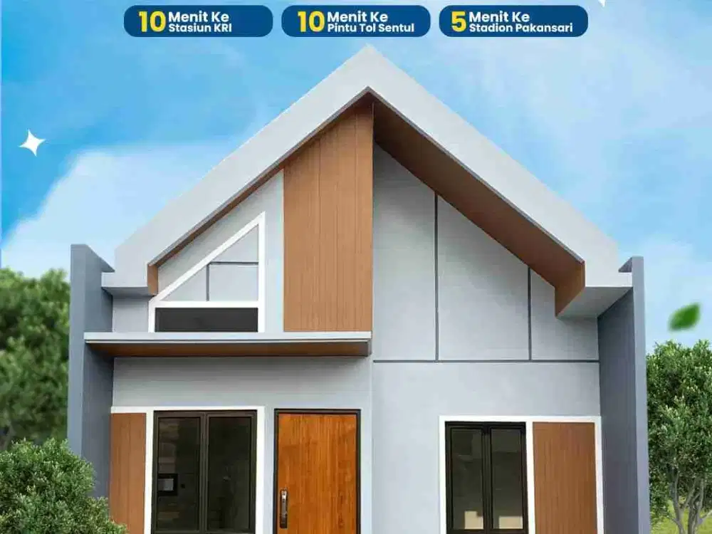 rumah Skandinavian full bata merah di sukahati Cibinong free cicillan 1 tahun