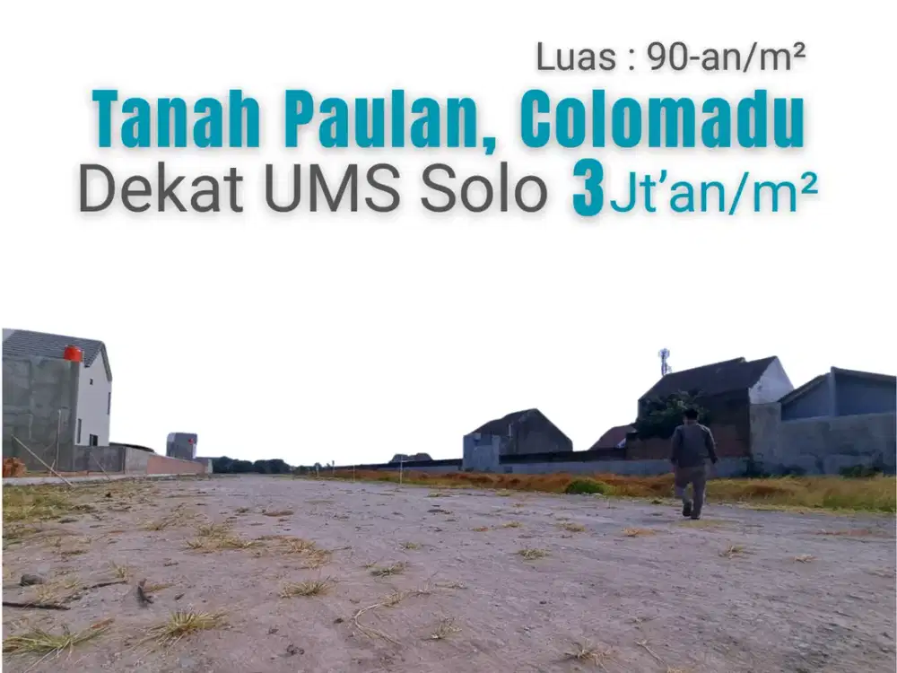 Tanah Murah Colomadu Solo, 3 Jutaan/m2 Dekat Kampus UMS Surakarta