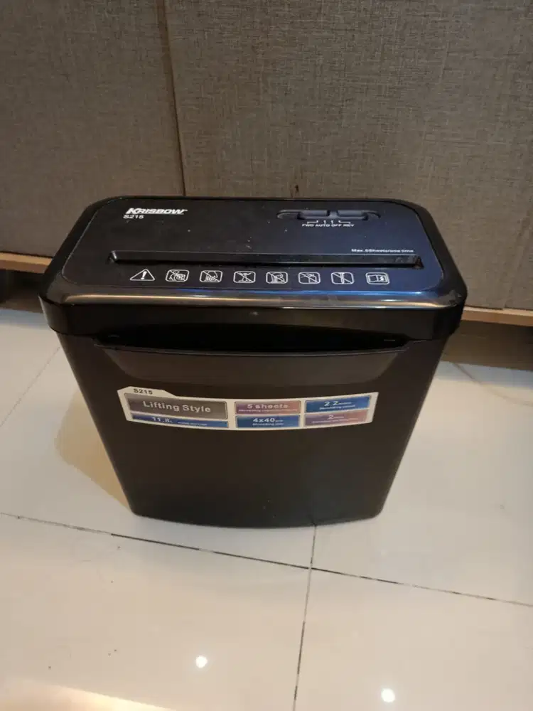 Alat Penghancur Kertas Krisbow S215 bekas pemakaian kantor