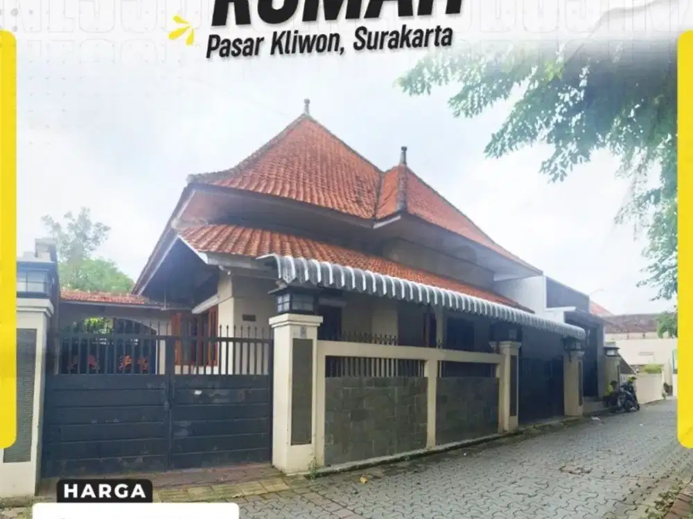 Jual Rumah Megah dan Strategis di Pasar Kliwon, Surakarta