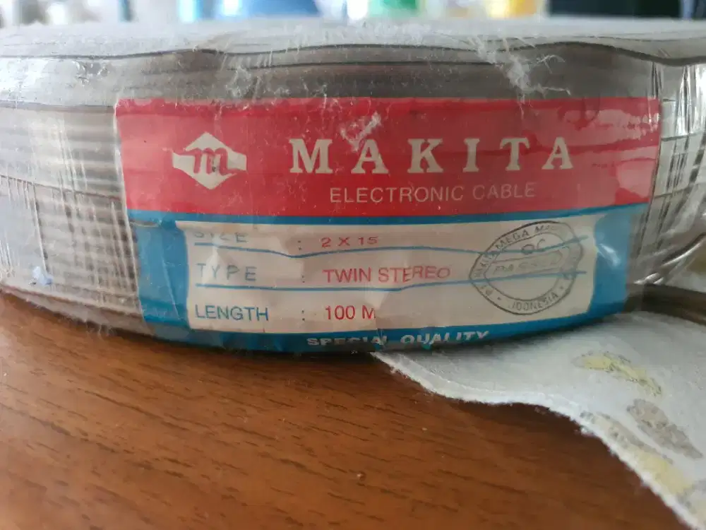 Makita Electric cable 2x15 | 100 M | tembaga | kabel RCA Twin Stereo