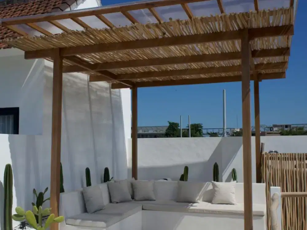 Villa 1 Kamar Tidur dengan Pemandangan Sawah dari Rooftop di Pererenan