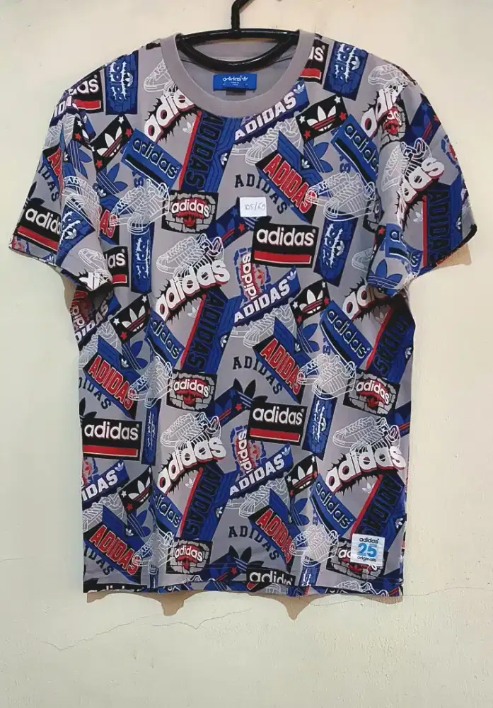 Kaos pria ADIDAS anniversary 25 th, LD 105 panjang 69