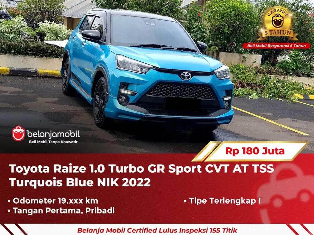 [ GARANSI 5TH ] Toyota Raize 1.0 Turbo GR Sport CVT TSS AT 2022/2023
