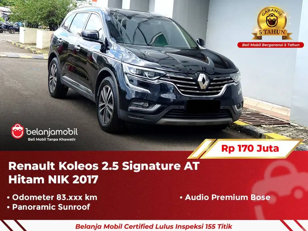 [ GARANSI 5TH ] Renault Koleos 2.5 Signature AT Hitam 2017/2018
