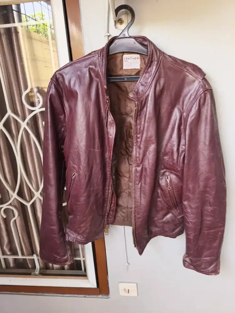 Jaket Motor Classic Kulit Sapi import