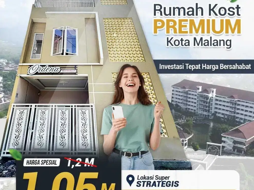 Jual Rumah Kos Eksklusif 8 Kamar Depan Kampus UMM Malang