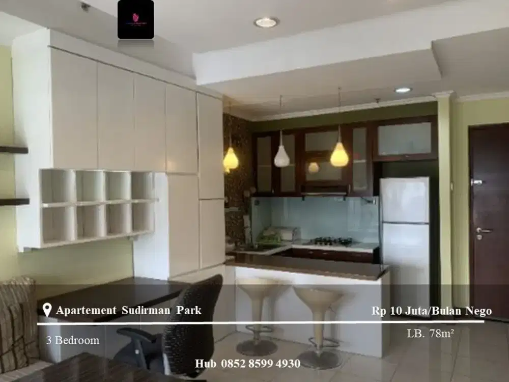 Disewakan Apartement Sudirman Park Low Floor 3BR+1 Full Furnished