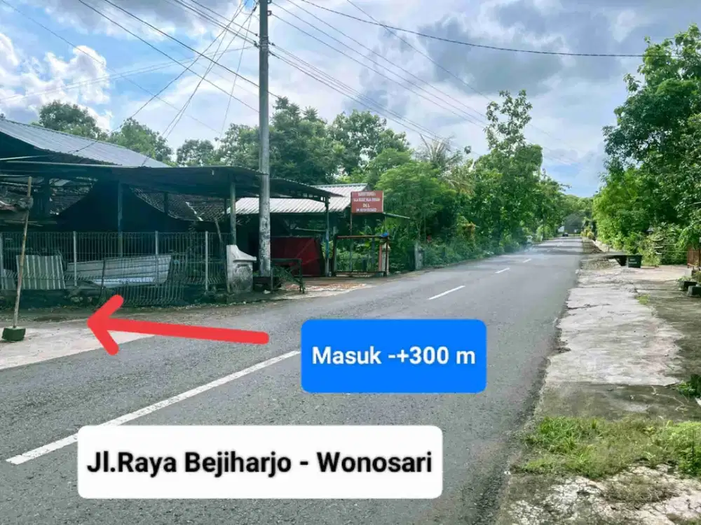 jual tanah murah pekarangan turun harga di Bejiharjo Gunungkidul Strategis Dekat Kota Wonosari