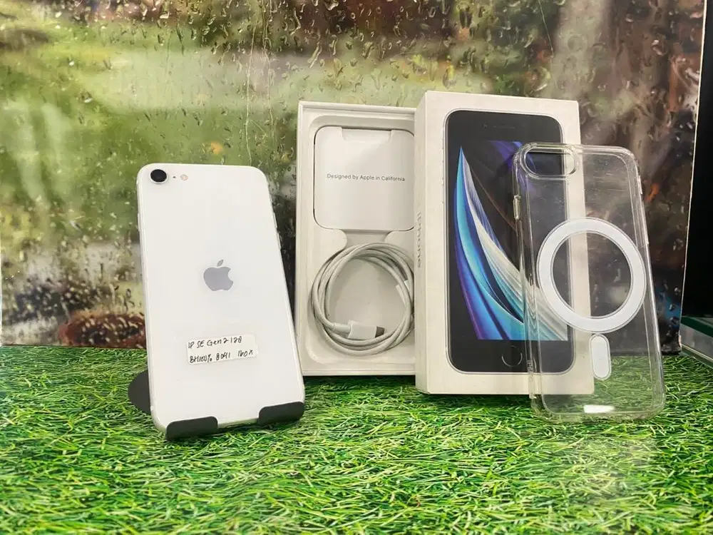 Iphone Se 2 iBox 128gb lenkap blum service aman,minus tiba2 finger off