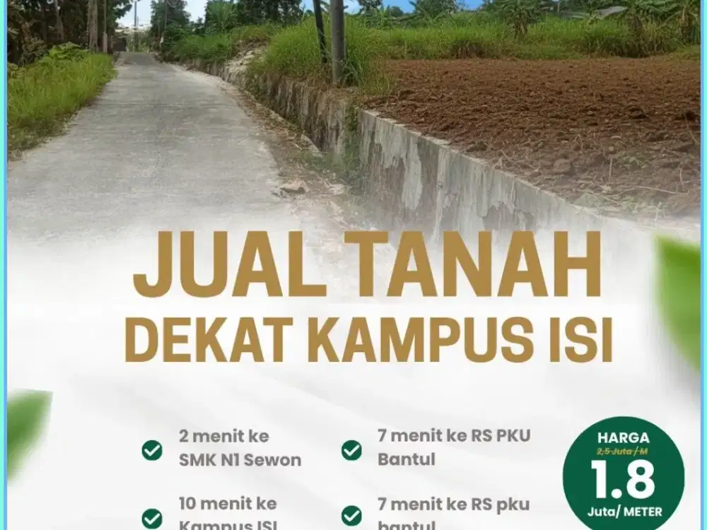 Tanah Dijual Bantul Sewon Strategis Dekat Kampus ISI