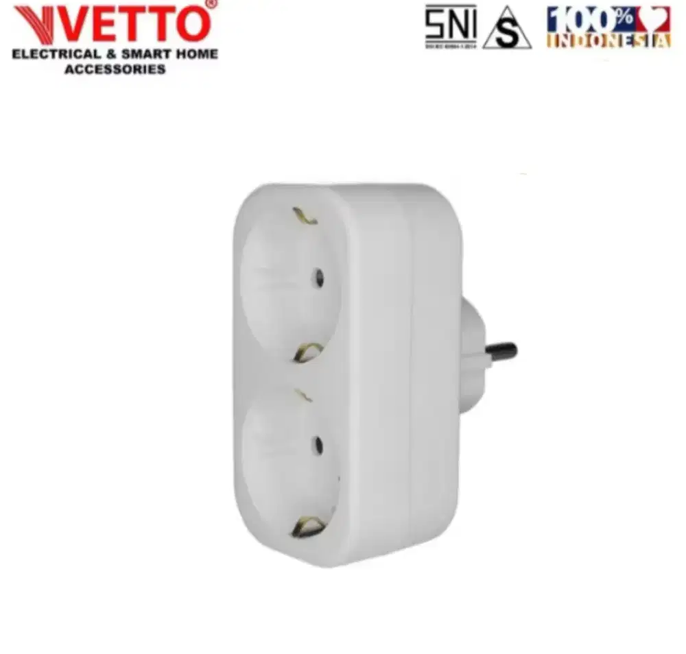 Vetto Stop Kontak Arde 2 atau 3 Lubang Ori