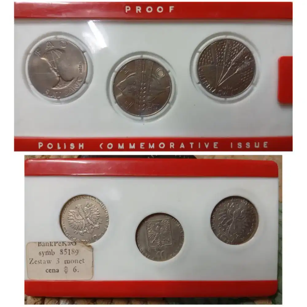 Koin Kuno Poland 1971 10 zlotys × 3