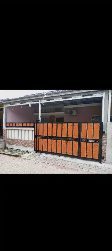 Pagar grc motif kayu