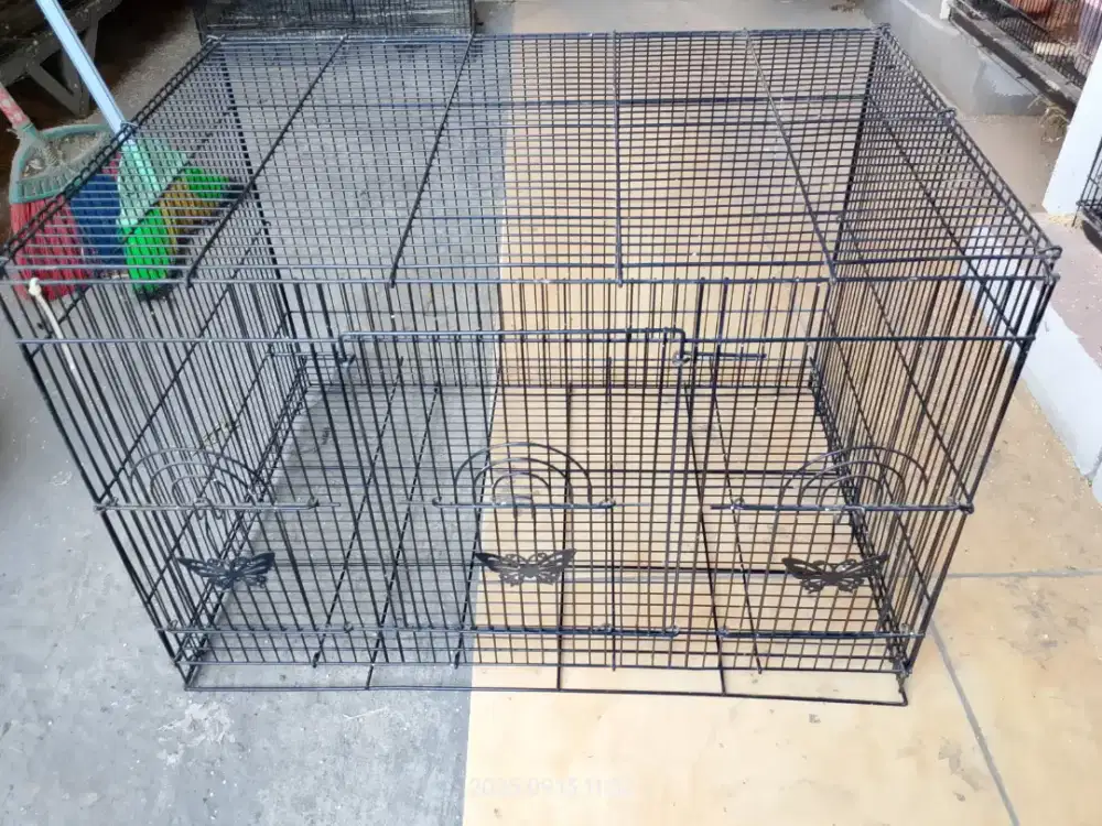 Sangkar Ternak Burung besi Lovebird kenari 60*40 Logo Butterfly