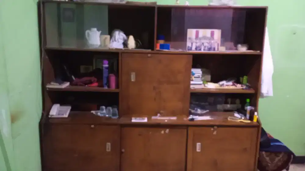 Lemari bufet kayu jati asli