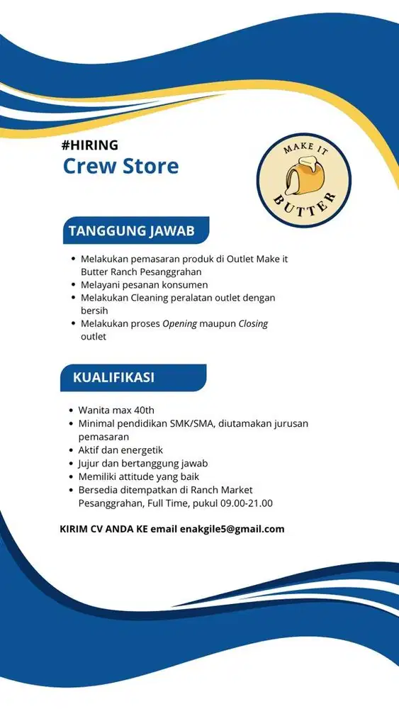 Outlet Crew BACK UP di Ranch Pesanggrahan (Make it Butter)