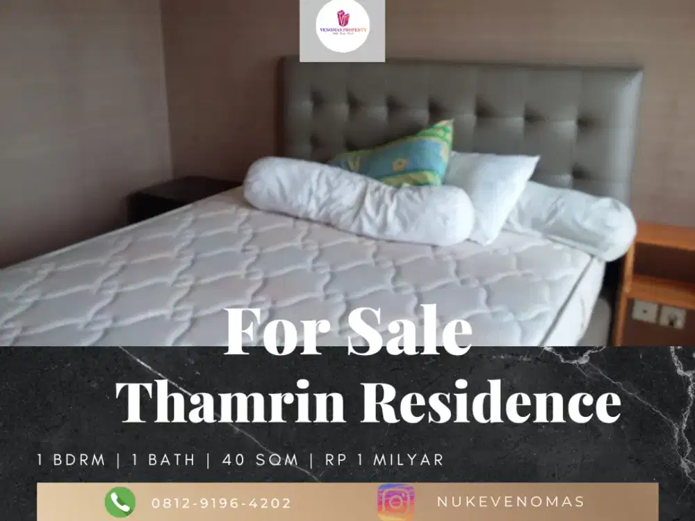 Dijual Apartement Thamrin Residence 1BR Furnished Bagus Mid Floor