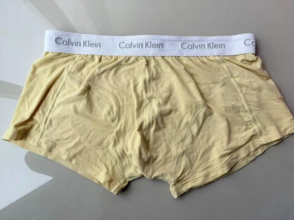 celana dalam boxer Calvin Klein CK kuning (L/XL), tag ada, karet aman