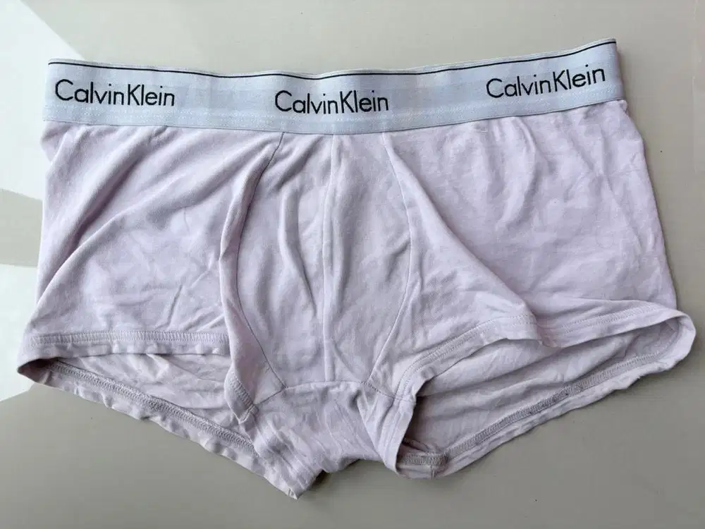 celana dalam boxer Calvin Klein CK pink muda (L/XL), tag, karet aman