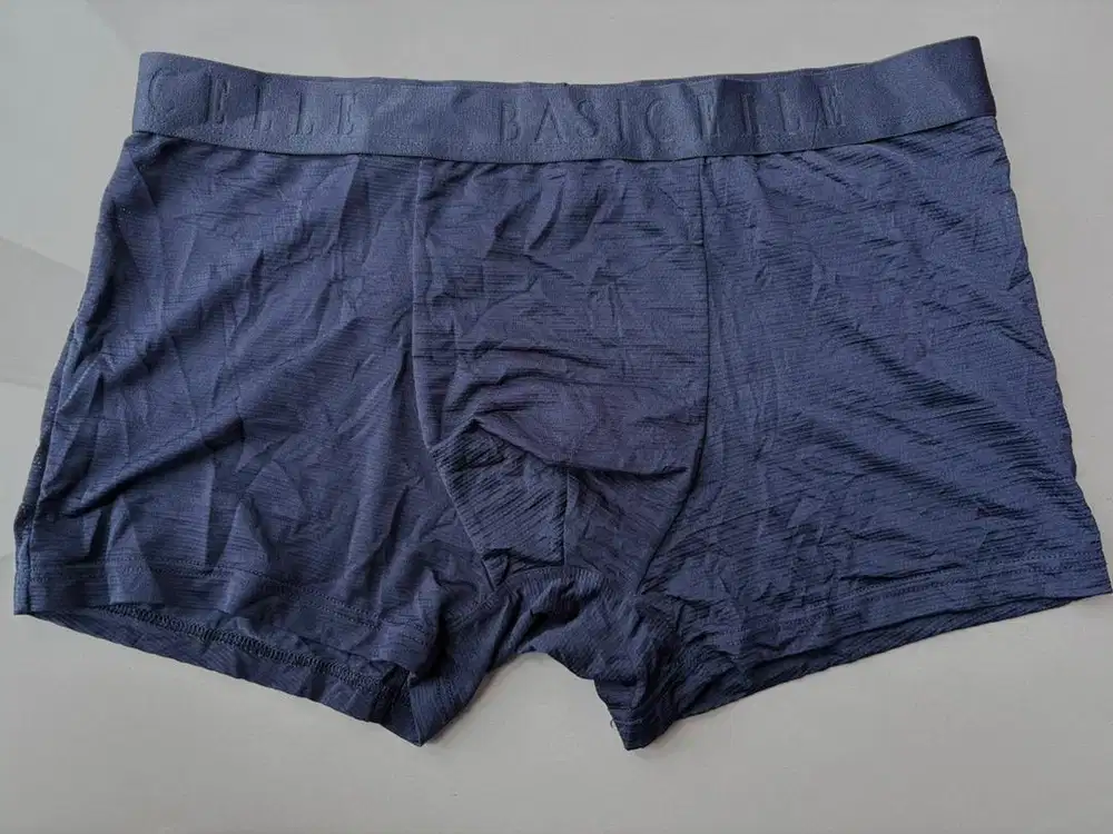 celana dalam boxer basic ELLE biru navy (L/XL), tag ada, karet aman