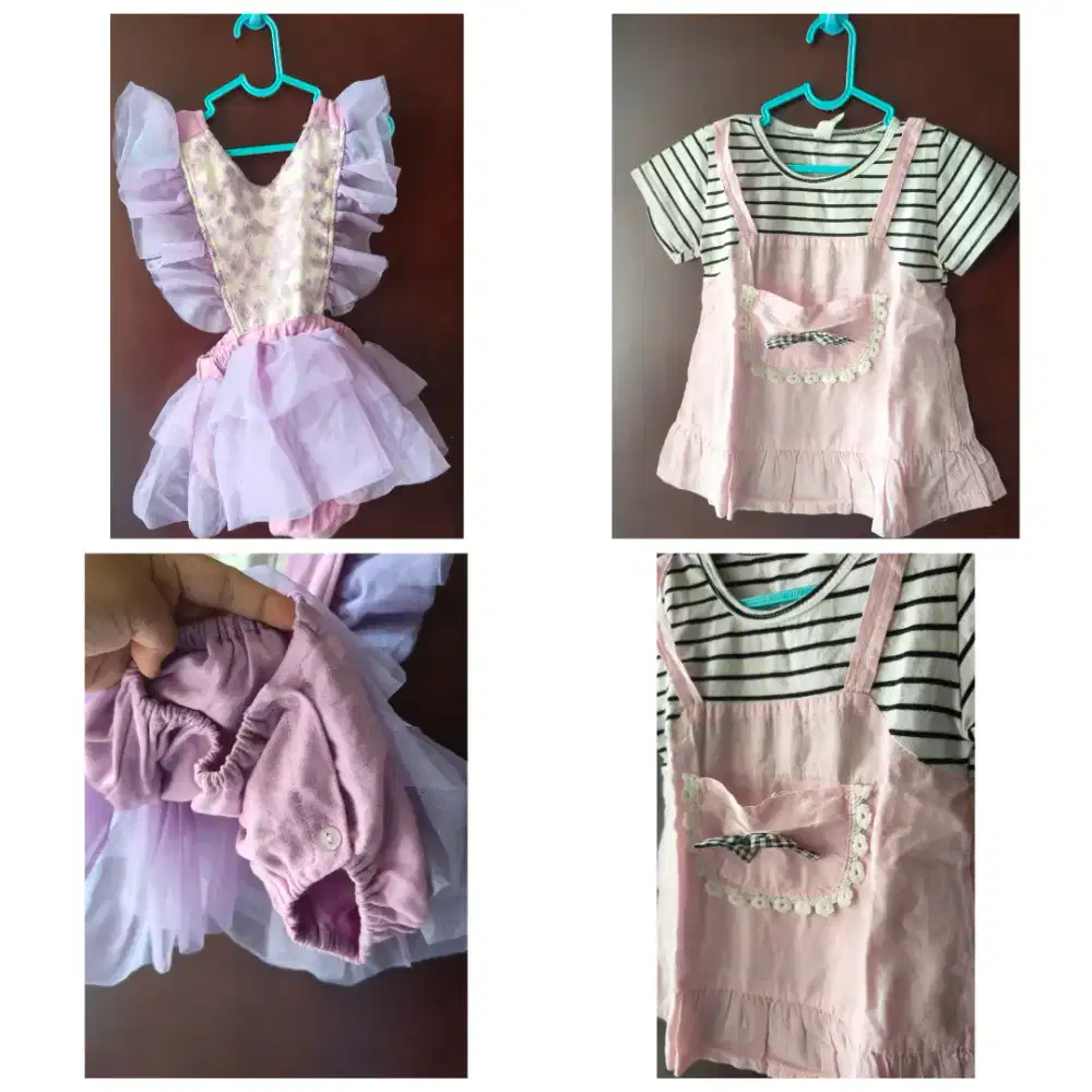 Bundling 2 pcs dress anak usia 1 tahun (like new)